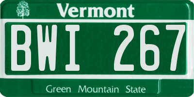 VT license plate BWI267