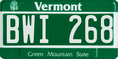 VT license plate BWI268