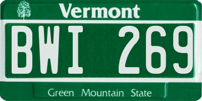 VT license plate BWI269