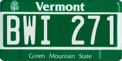 VT license plate BWI271