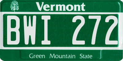 VT license plate BWI272