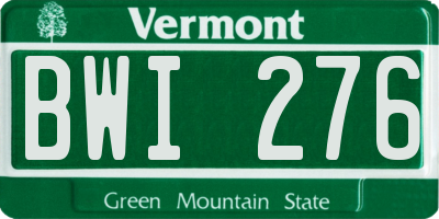 VT license plate BWI276