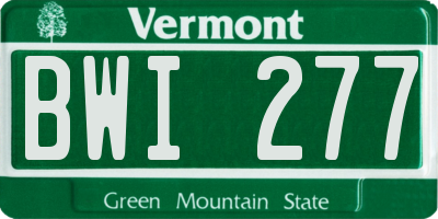 VT license plate BWI277