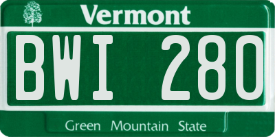 VT license plate BWI280