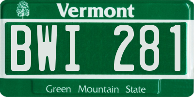 VT license plate BWI281
