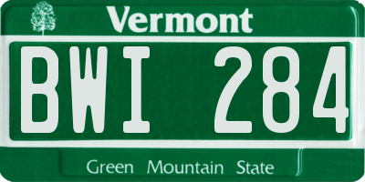 VT license plate BWI284