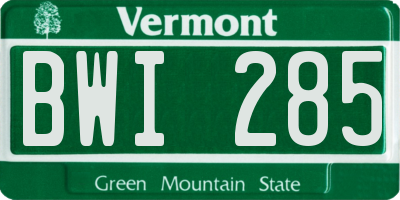 VT license plate BWI285