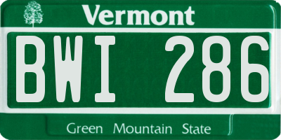 VT license plate BWI286