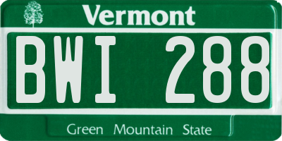 VT license plate BWI288