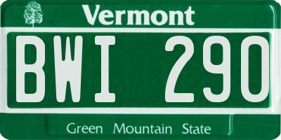 VT license plate BWI290