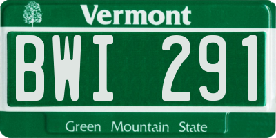 VT license plate BWI291