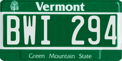 VT license plate BWI294