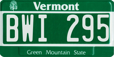 VT license plate BWI295
