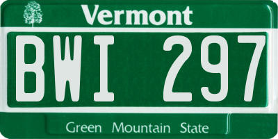 VT license plate BWI297
