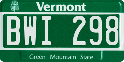 VT license plate BWI298