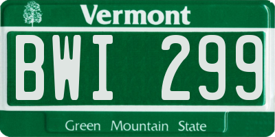 VT license plate BWI299