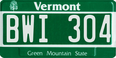 VT license plate BWI304