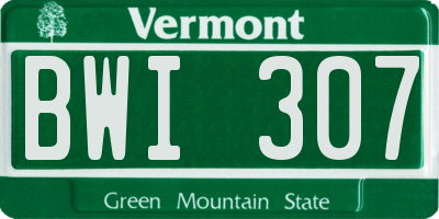 VT license plate BWI307