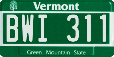 VT license plate BWI311