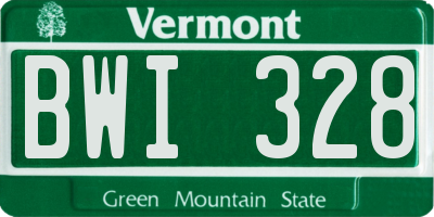 VT license plate BWI328