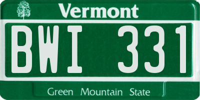 VT license plate BWI331