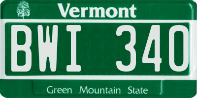VT license plate BWI340