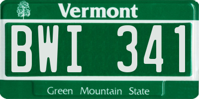 VT license plate BWI341