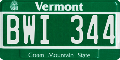 VT license plate BWI344