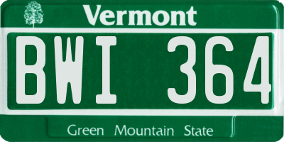 VT license plate BWI364