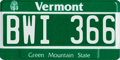 VT license plate BWI366