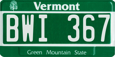 VT license plate BWI367