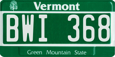 VT license plate BWI368