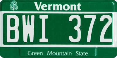 VT license plate BWI372