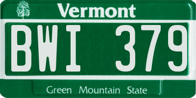VT license plate BWI379