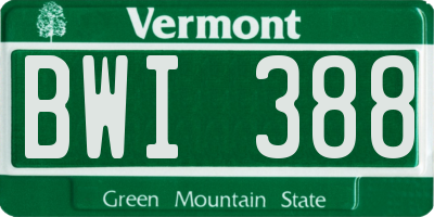 VT license plate BWI388