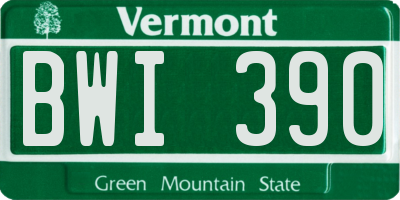 VT license plate BWI390