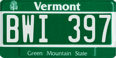 VT license plate BWI397
