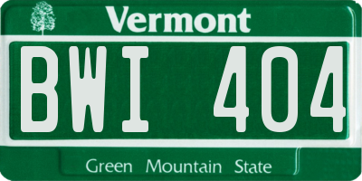 VT license plate BWI404