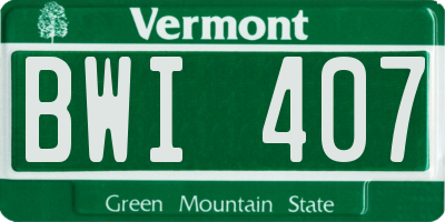VT license plate BWI407