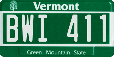 VT license plate BWI411