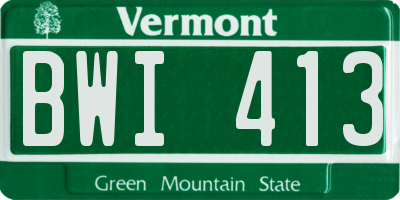 VT license plate BWI413