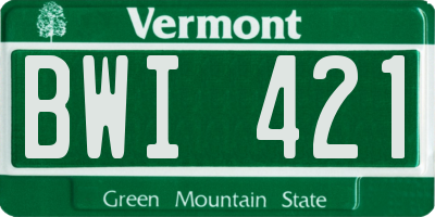 VT license plate BWI421