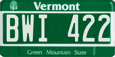 VT license plate BWI422