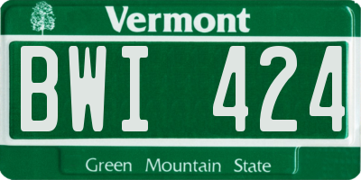 VT license plate BWI424