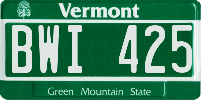 VT license plate BWI425