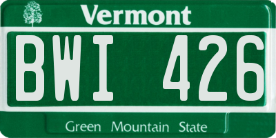 VT license plate BWI426