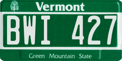 VT license plate BWI427