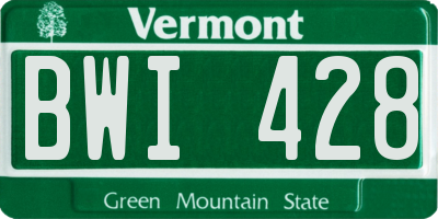 VT license plate BWI428