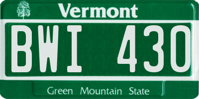 VT license plate BWI430