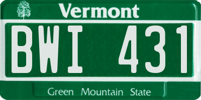 VT license plate BWI431